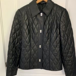 LIKE NEW-Ellen Tracy Black Leather Jacket - Size 2 (fits like a 4)